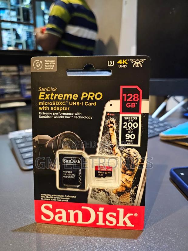 Sandisk 128gb Extreme Pro(200mb/S Read 90mb/S Write). - main view