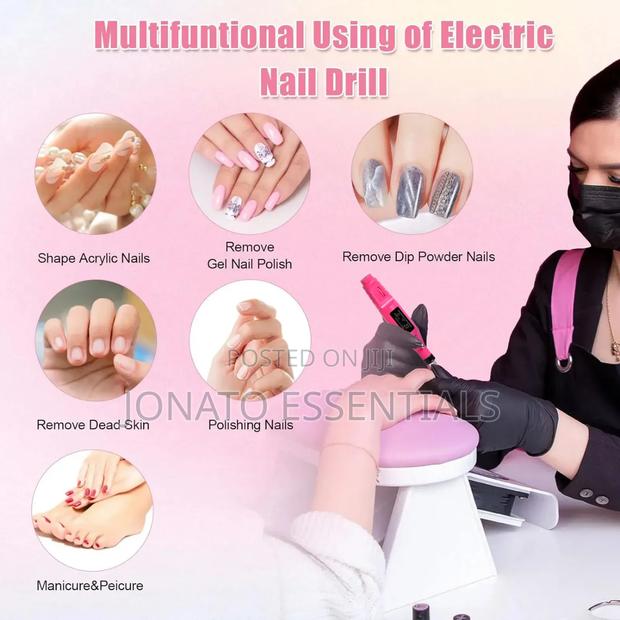 Electric Nail File and Drill Machine With 5 Drill Bits Set - main view