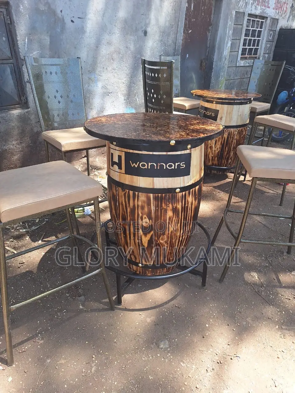 Restaurant And Bar Wooden Barrels Table