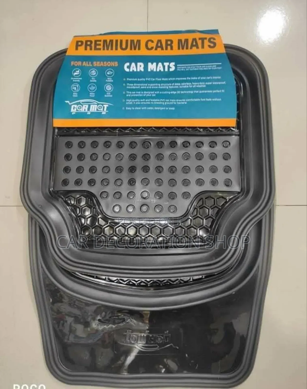 5pc Black Smoked Carpet Mats