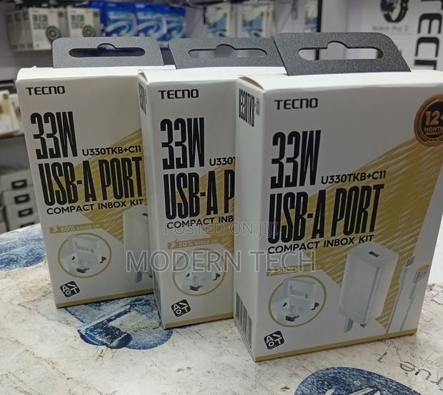 Tecno 33w Fast Charger-White