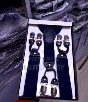 Black Navyblue Double Clip Suspenders - thumbnail 2