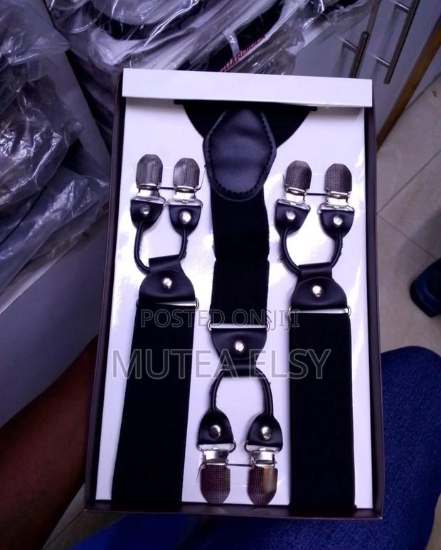 Black Navyblue Double Clip Suspenders - thumbnail 3