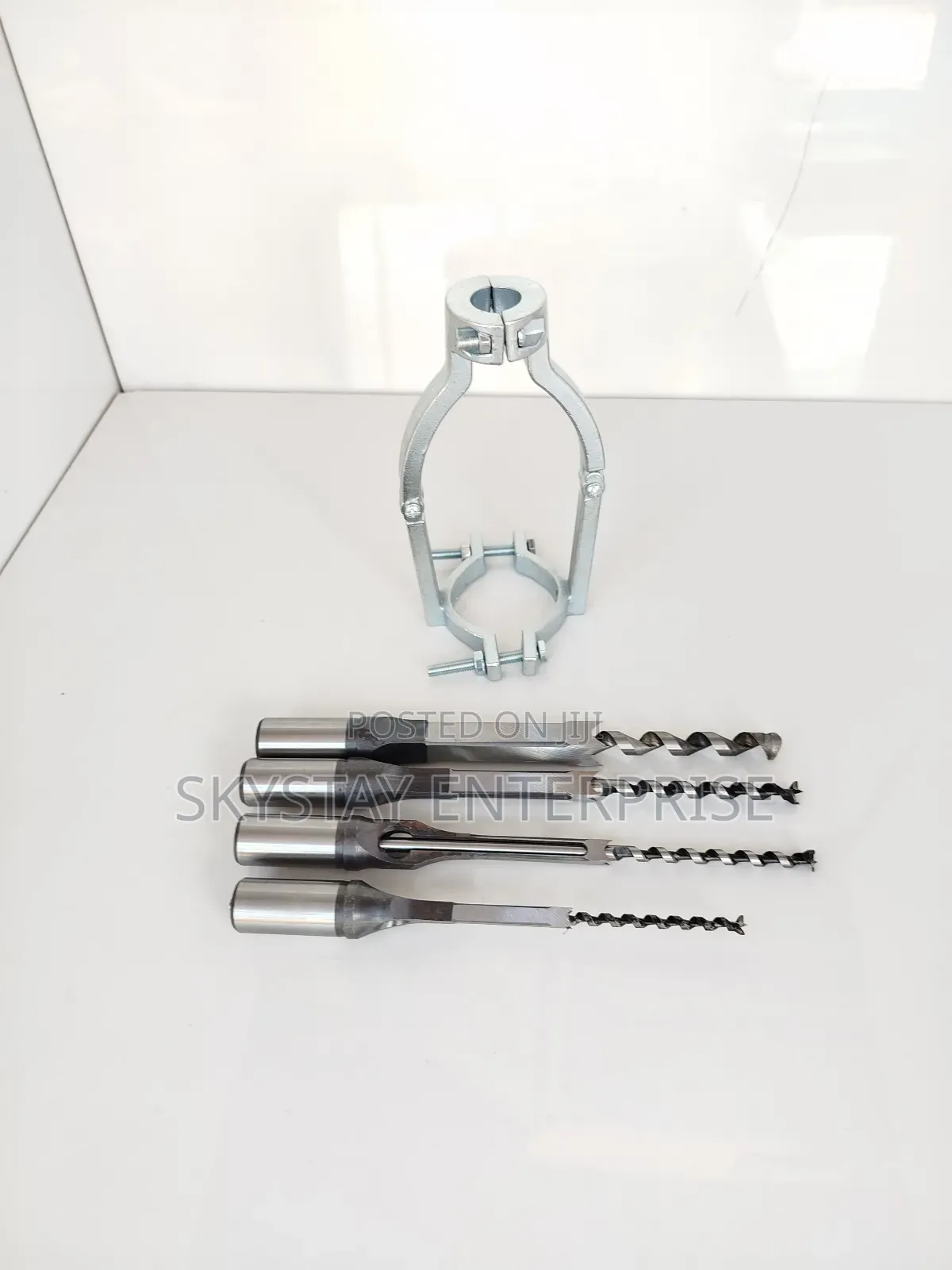 Drill Mortise Sq Tenon Attachment + 4 Drill Bits