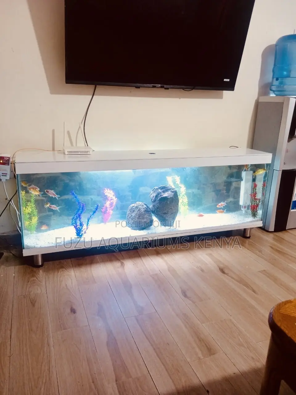 Classy Aquarium Tv Base -Style,Storage, and a Splash of Life