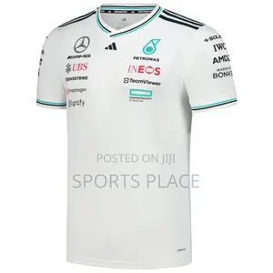 Mercedes 2025 White F1 Round Neck Jersey