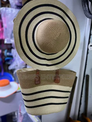 Multi Color Matching Straw Bags++With Hat at 2000