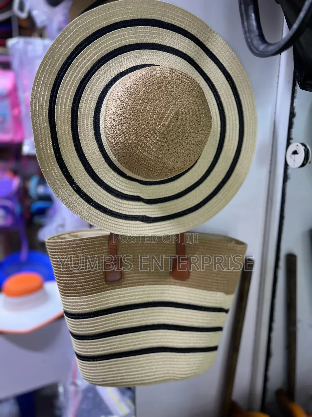 Multi Color Matching Straw Bags++With Hat at 2000