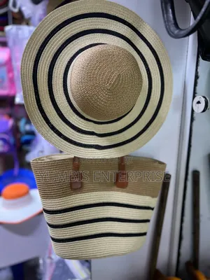 Multi Color Matching Straw Bags++With Hat at 2000