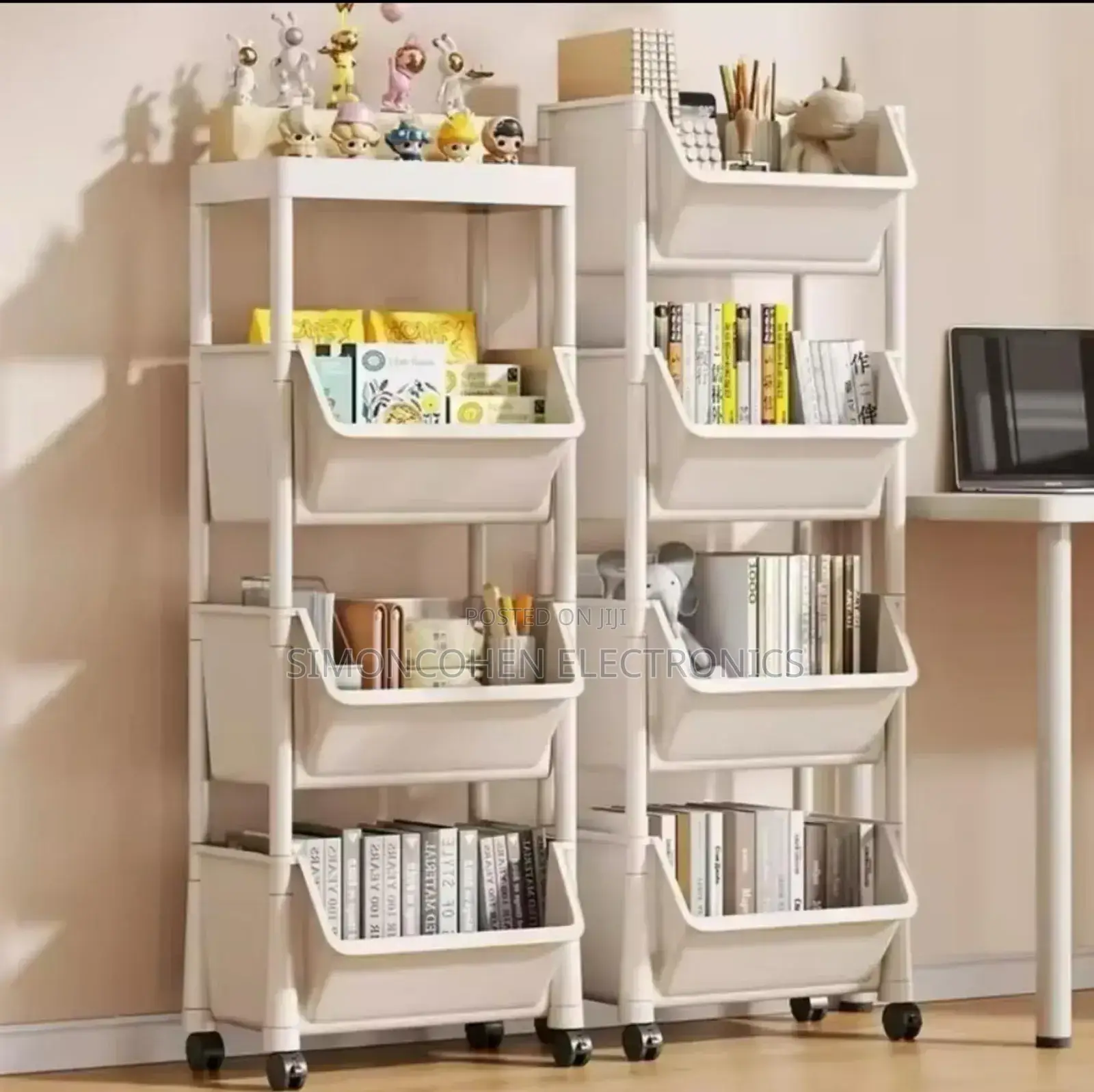Trolley Bookshelf Storage Organizer Cabinet