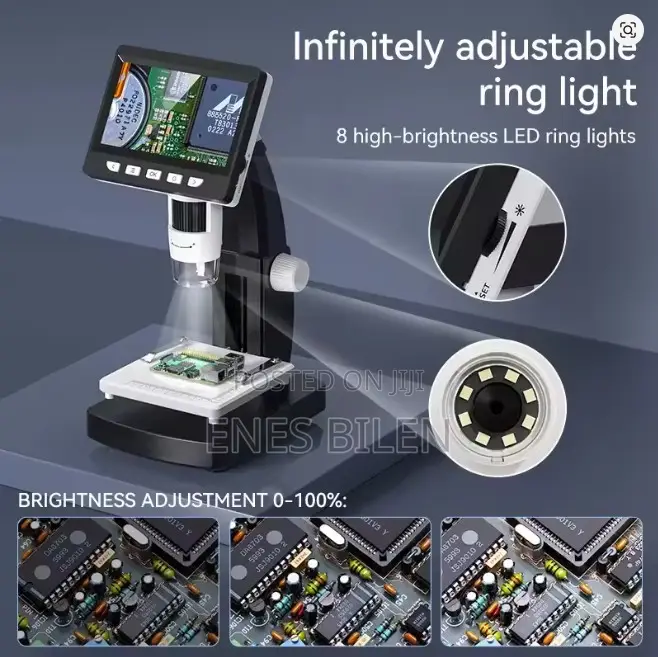 1000x 4.3"Lcd Digital Microscope 1080p Coin Microscopio 8led