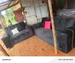5seater Black Sofa With Arm Rings on Sale