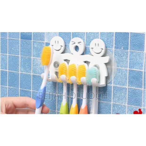 Bathroom Suction 5 Position Toothbrush Holder Rack - main view