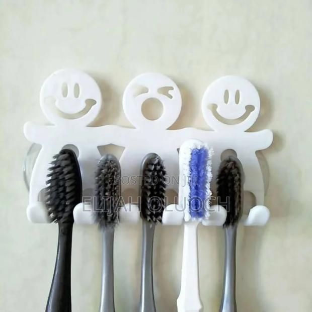Bathroom Suction 5 Position Toothbrush Holder Rack - thumbnail 2
