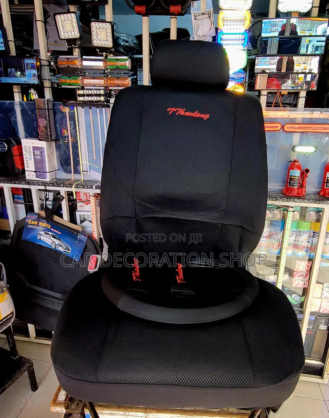 All Black Plain Polyester Seat Cushions