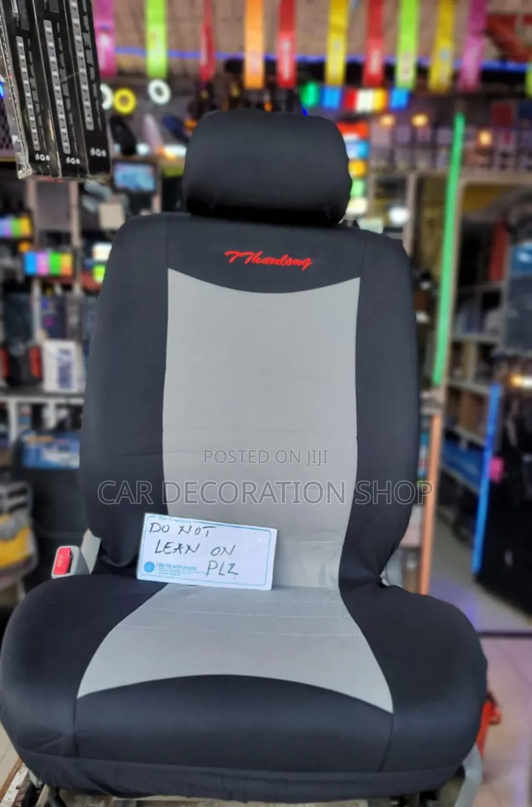 5 Seater Grey-Black Seat Polyester Cushion