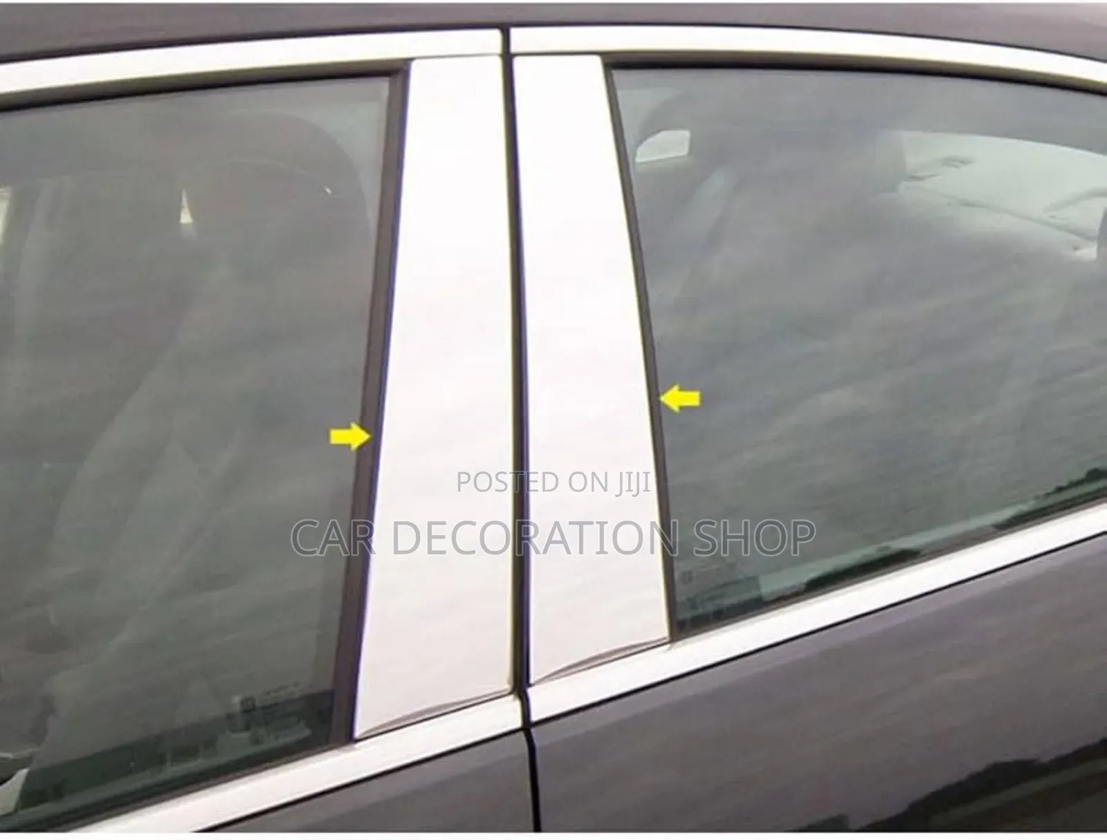 Universal Door Post Trim Chrome Pillars 4pcs