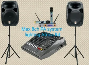 Medium Sound 8ch Mixer Usb +(2)Plastic 15" Mid Speakers + BNK Wireless