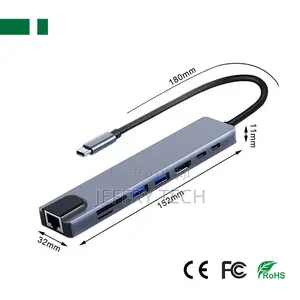 CHM-Tc801 Usb 3.1 Type-C to Hdmi+Rj45+ Usb3.0 2.0+Usb-C+Sd