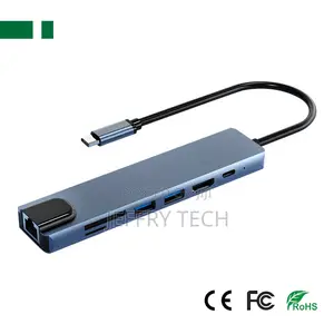 CHM-Tc702 Usb 3.1 Type-C to Hdmi+Rj45+ Usb3.0 2.0+Sd+Tf+Pd