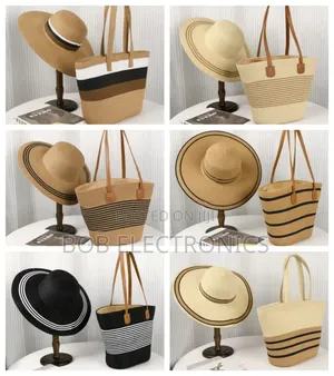 Summer Straw Handbag With A Hat