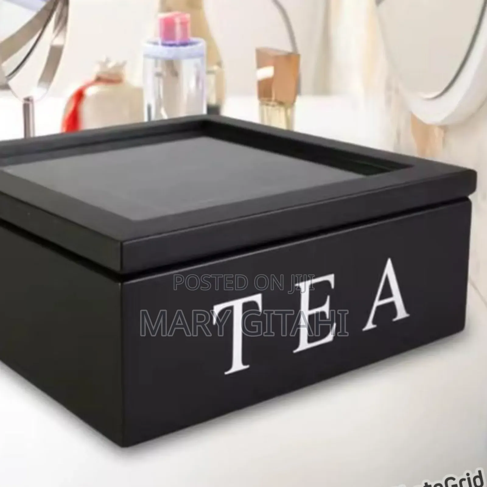 Black Wooden 9 Grids Tea Box Tea Bags Contaner