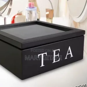 Black Wooden 9 Grids Tea Box Tea Bags Contaner