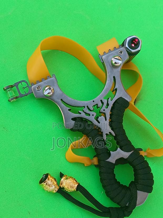 Stainless U-Shaped Slingshot With Laser - main view