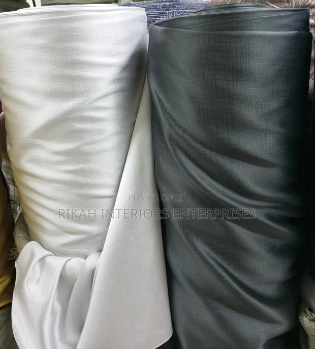 Grey and Off-White Black Out Curtains
