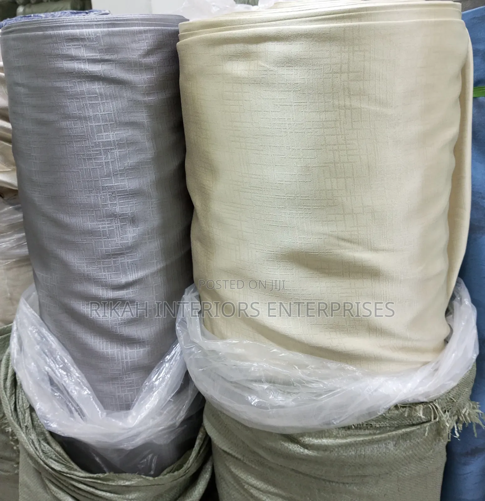 Cream and Grey Curtains