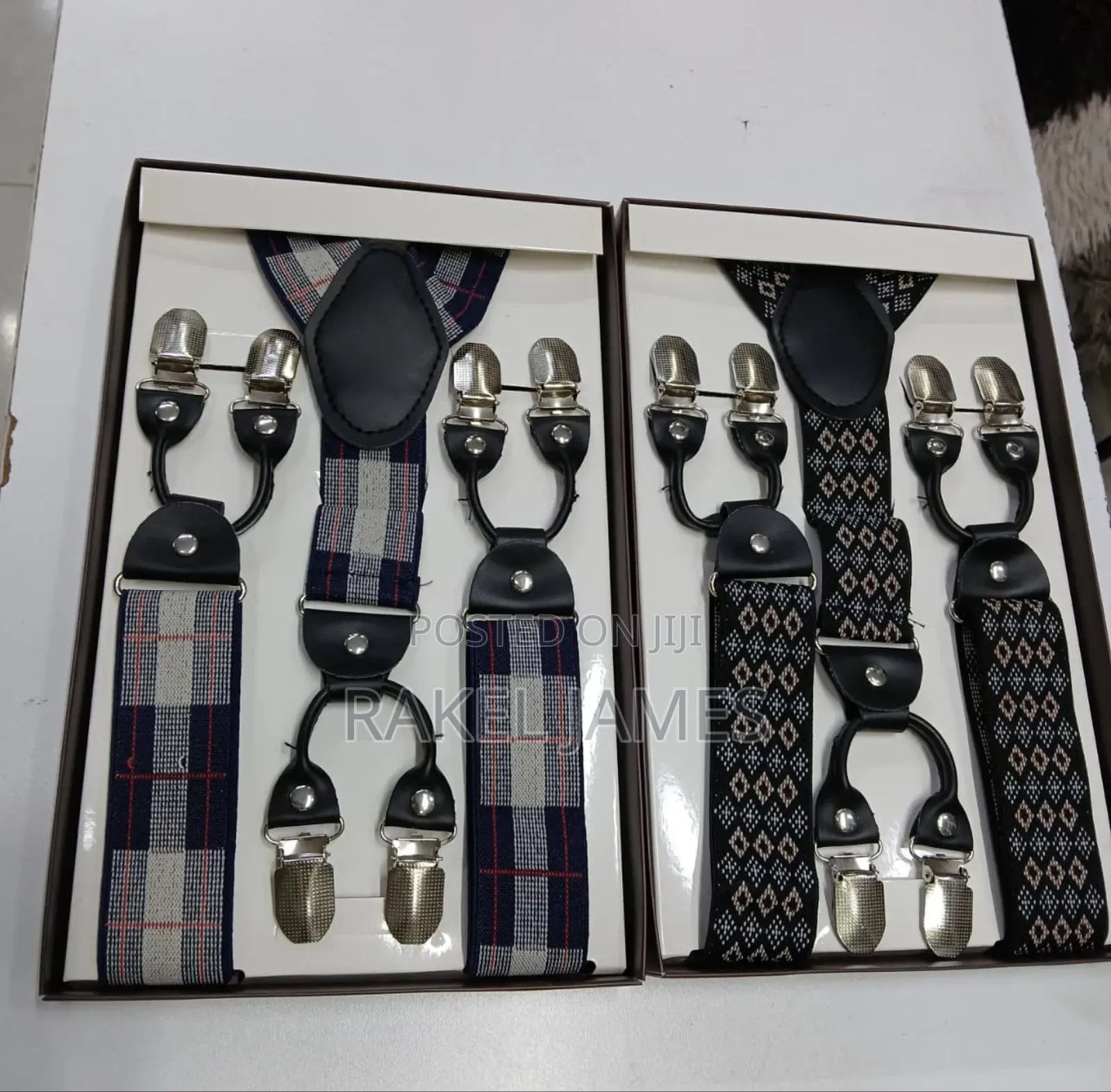 Double Clip Suspenders With Pattern