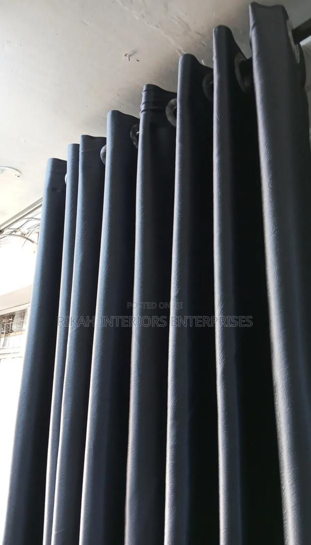 Dark Grey Blackout Curtains - main view