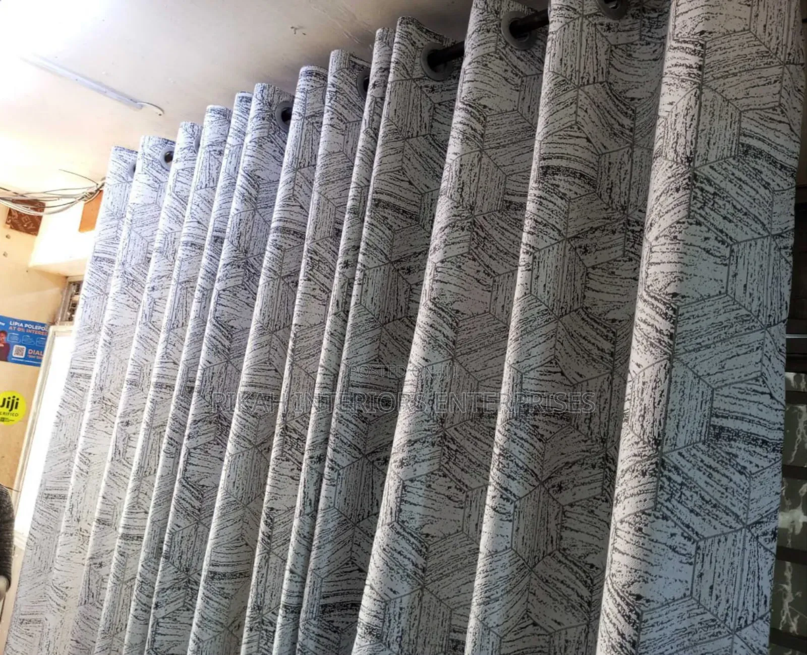 White and Black Heavy Curtain