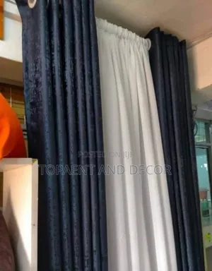 Blue Window Curtains Set