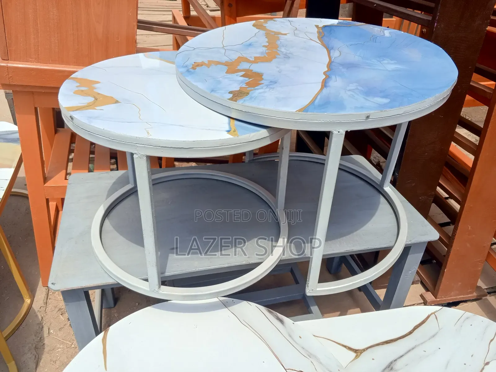 Grey Nesting Coffee Table Set