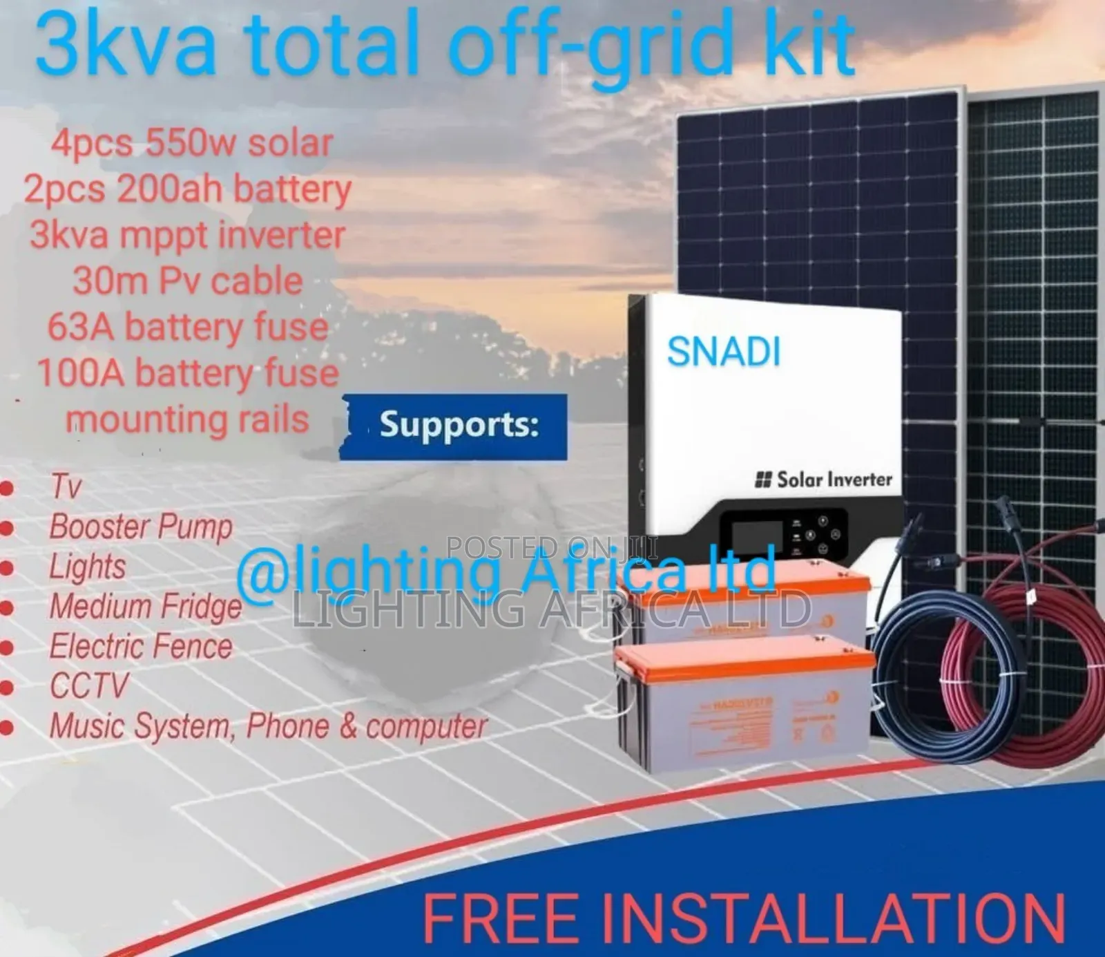 3.0kva Hybrid Gel Battery Full System
