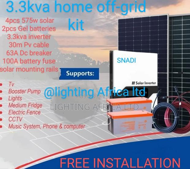 Safe Power 3.3kva Hybrid Gel Battery Off-Grid Solar System - main view