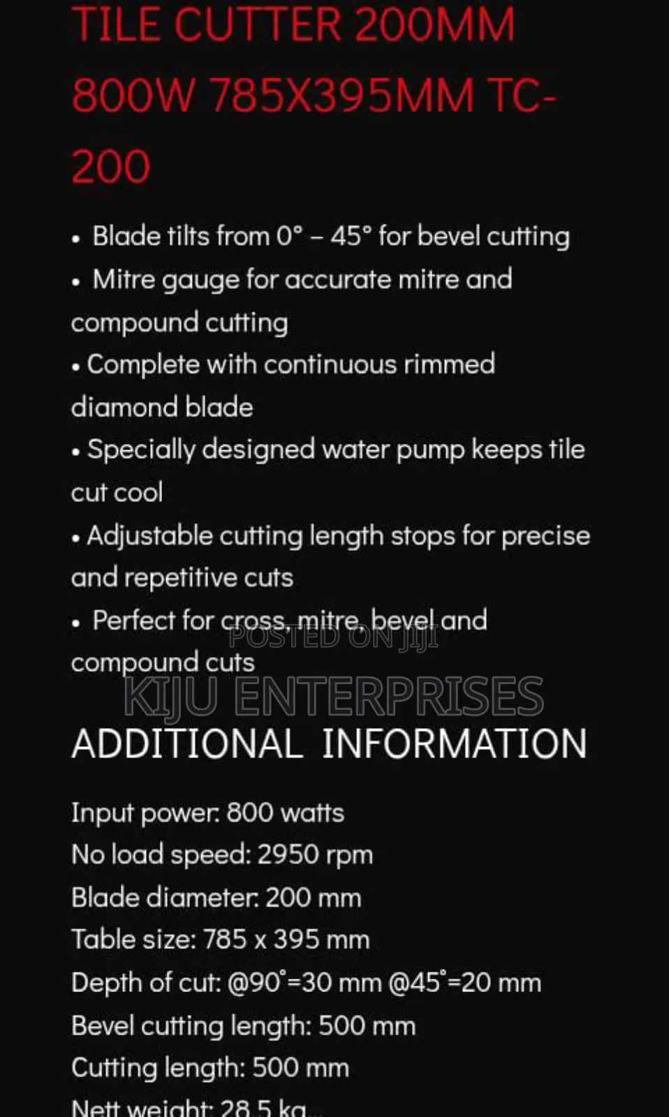 Tile Cutter Machine Ryobi Brand
