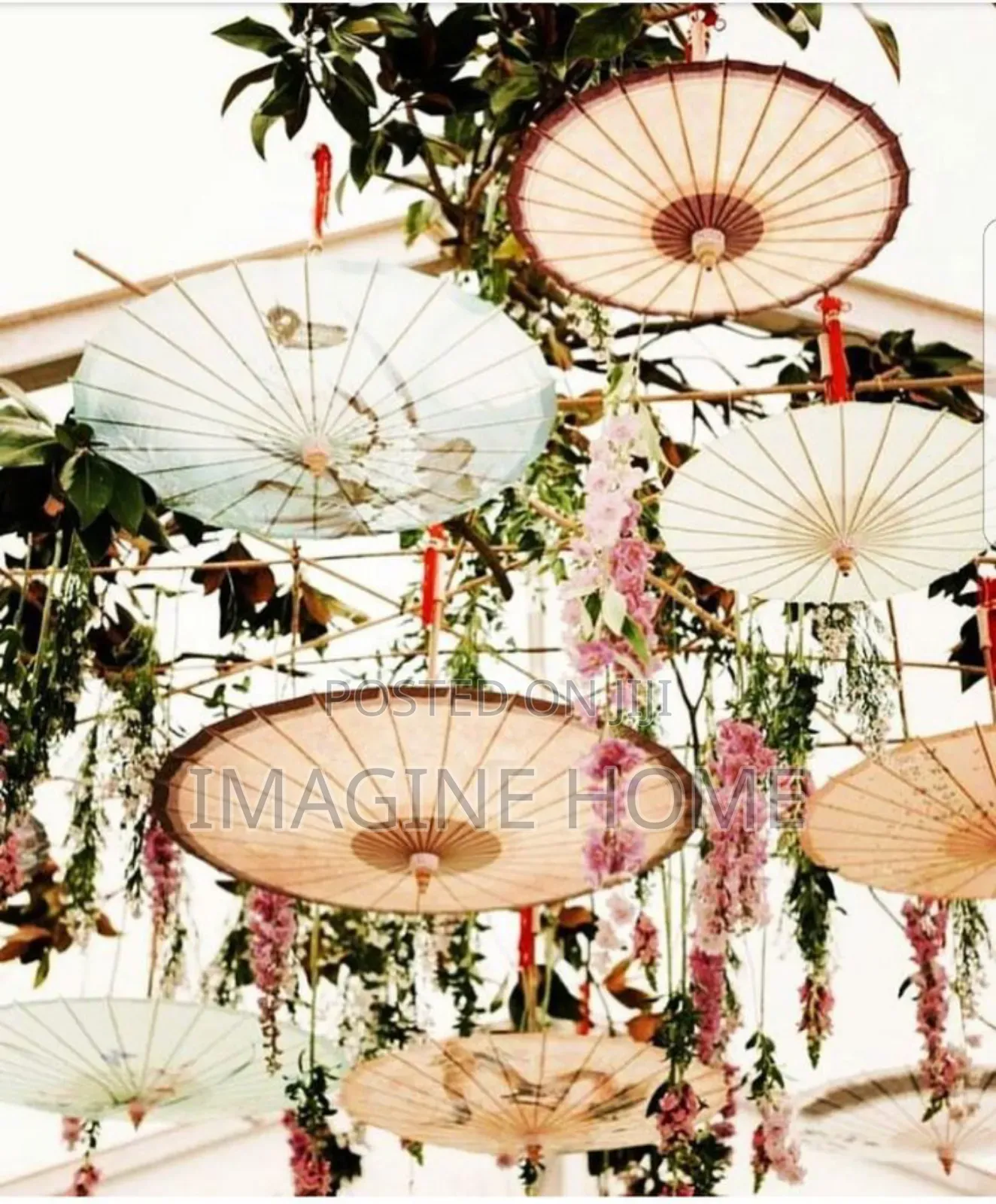 Hanging Leafs Umbrella Decor Bar Grill