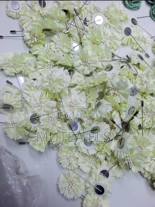 Off-White Beaded Lapel Pins - main view