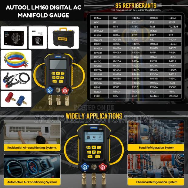 Autool Lm160 Smart Digital Ac Refrigerant Manifold Gauge Set