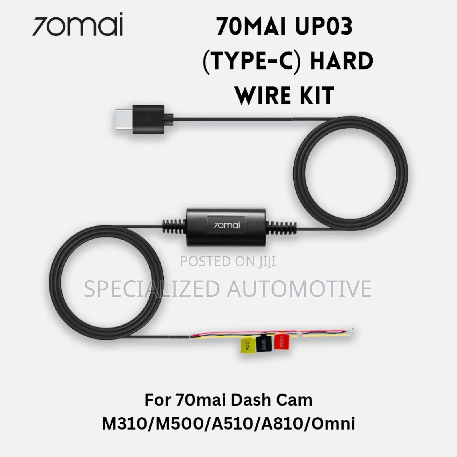 70mai Vehicle Dashcam Hardwire Kit Up03 Type-C