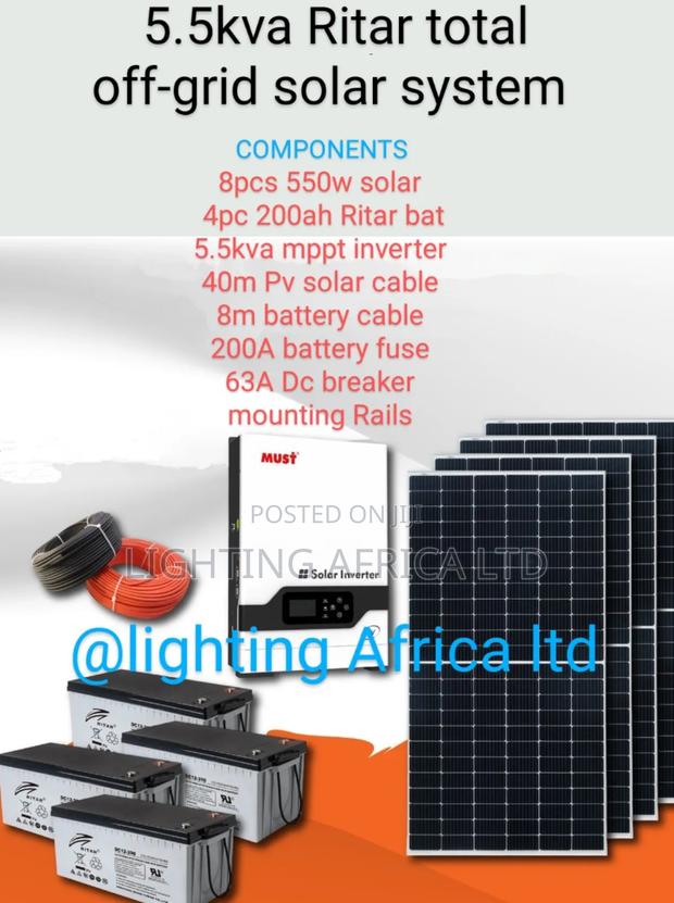 5.5kva Ritar Total Off-Grid Solar Kit - main view