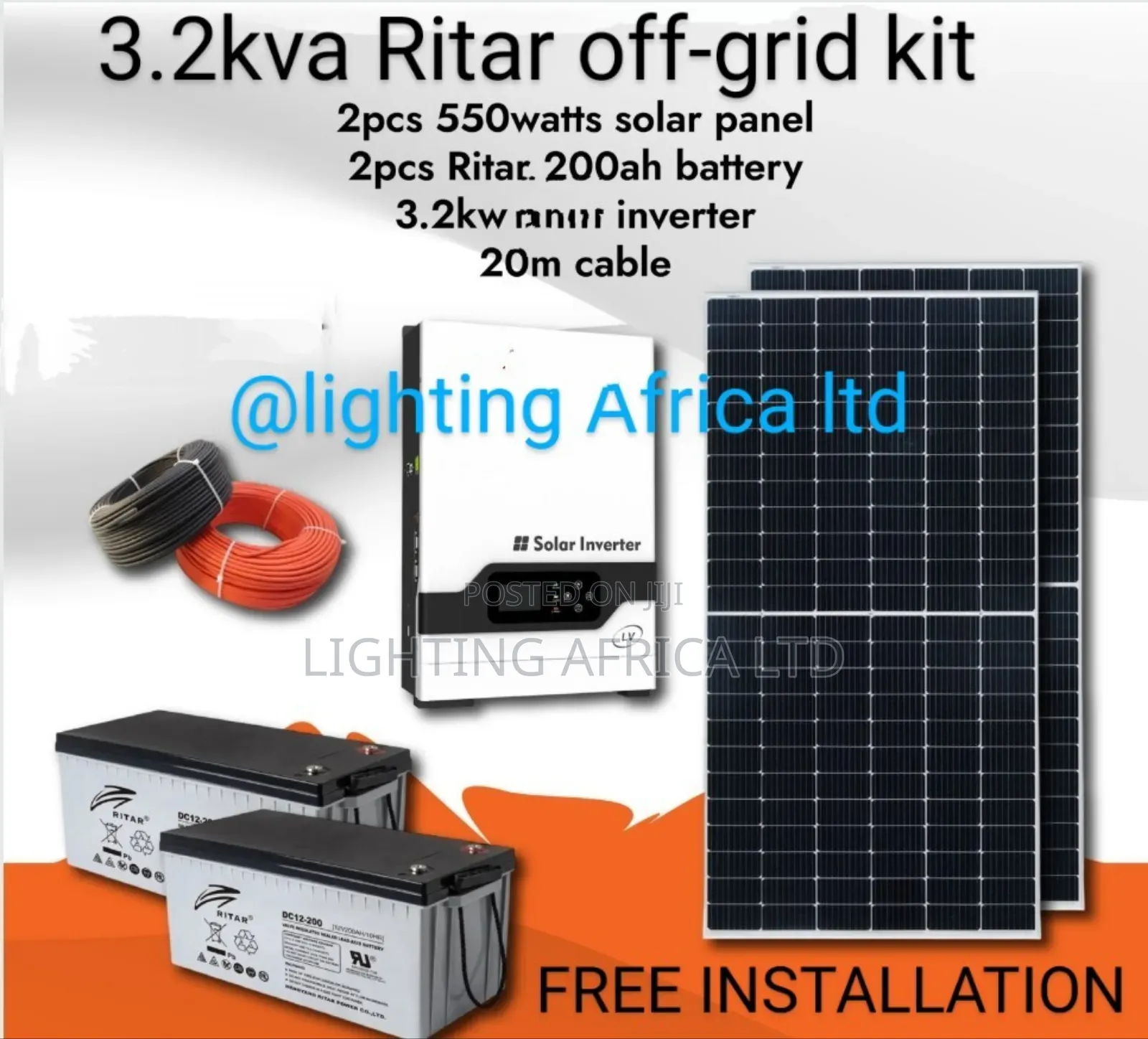 Perfect Rural 3.2kva Ritar Off-Grid Kit