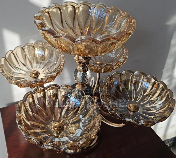 Heavy Glass 5 Arm Fruit Bowl