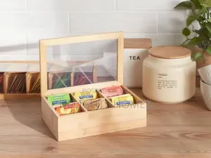 6 Compartment Bamboo Tea Bag Organizer
