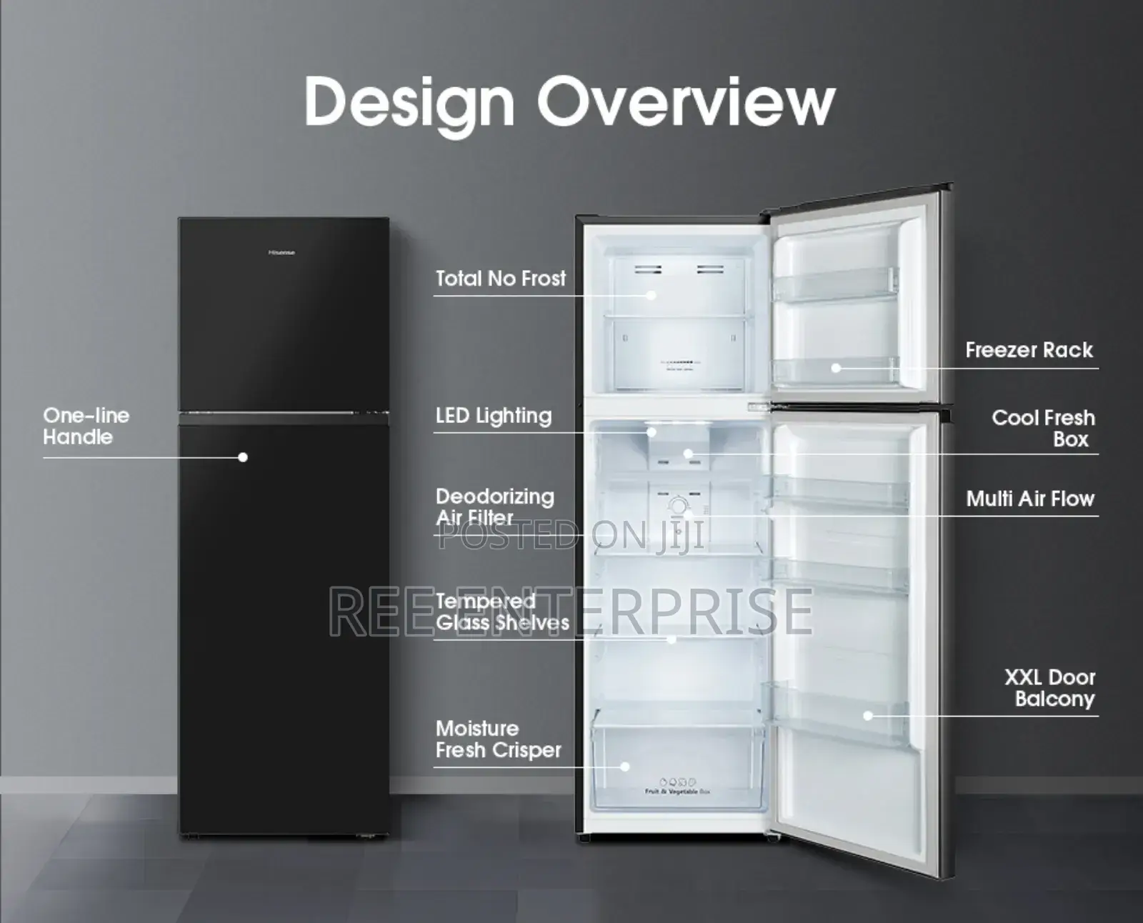 Brand New New Hisense Refrigerator 320 Litres Double Door