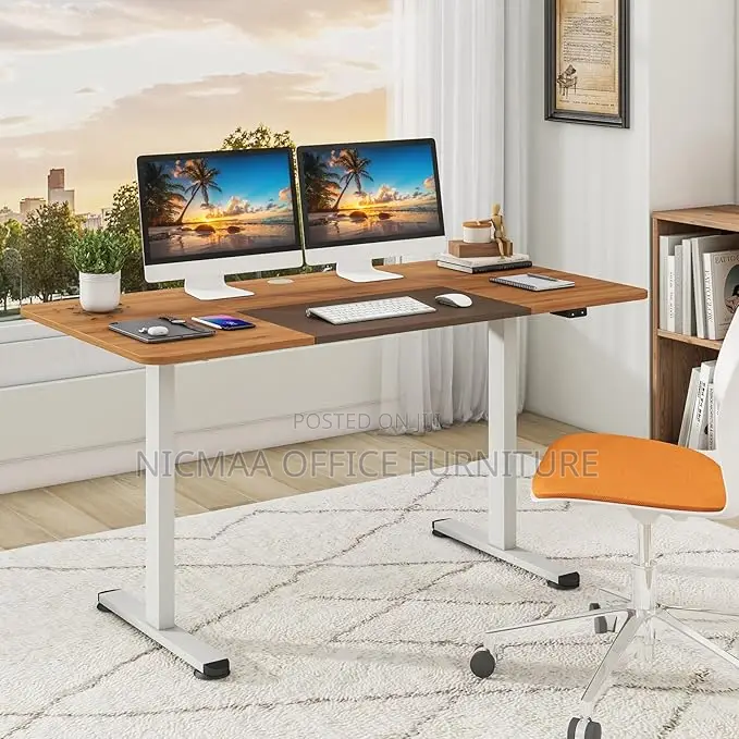 Brown 1.2m Electric Adjustable Table