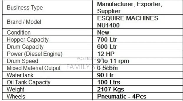 Diesel Nu1400 Self Loading Concrete Mixer Machine - thumbnail 2