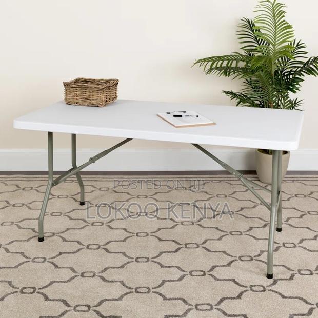 Office Table : White Foldable Dining Table - thumbnail 2